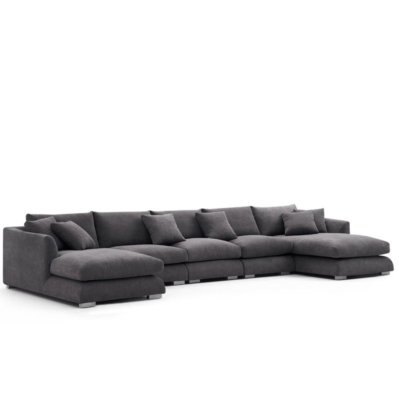 Valyou Furniture Contemporary Feathers U Shape Sectional Sofa with